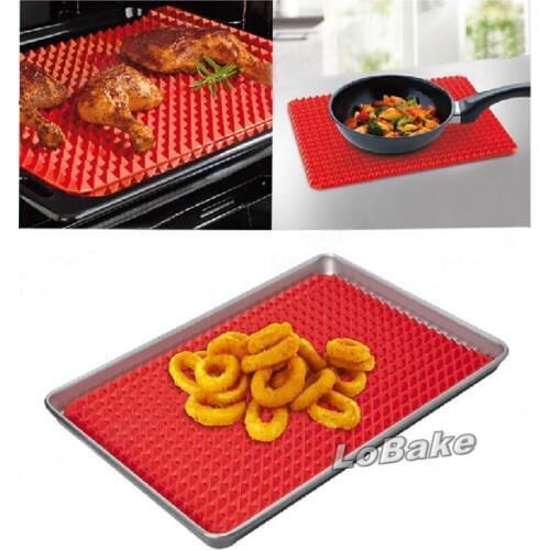 Hot! Big 41*28.5cm Microwave Oven Non-Stick Silicone Pyramid Baking Mat And Roast Meat Mat kitchen utensils tools and cooking