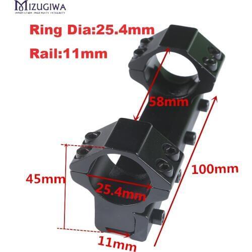 Mizugiwa One Piece 25.4mm Low Profile Dovetail Scope Mount Ring 11mm Rail Pistol Airsoft Hunting