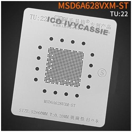 MSD6A628VXM-ST BGA Stencil For LCD TV CPU Chipset Reballing IC Pin Amaoe Square Hole Solder Tin Plant Net Heat Template TU22