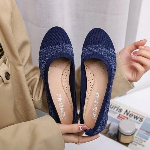 New comfortable loafers womens 2021 all-season daily soft-soled stretch fabric slip-on casual shoes sports flat shoes