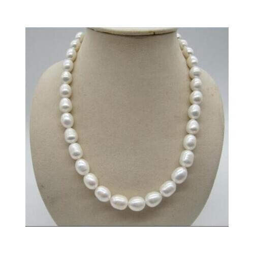 18 INCH NEW HUGE 9MM NATURAL SOUTH SEA WHITE PEARL NECKLACE14K