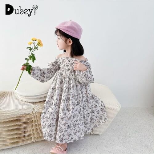 Girl Floral Puff Sleeve Dress Little Girl Vintage Dress Toddler Girl Dress Little Girls Clothing Korean Long Sleeve Royal Dress