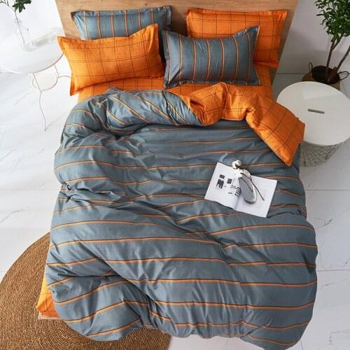 Yellow stripes gray Bedding Sets Full King Twin Queen King Size Bed Sheet Duvet Cover Set Pillowcase Without Comforter
