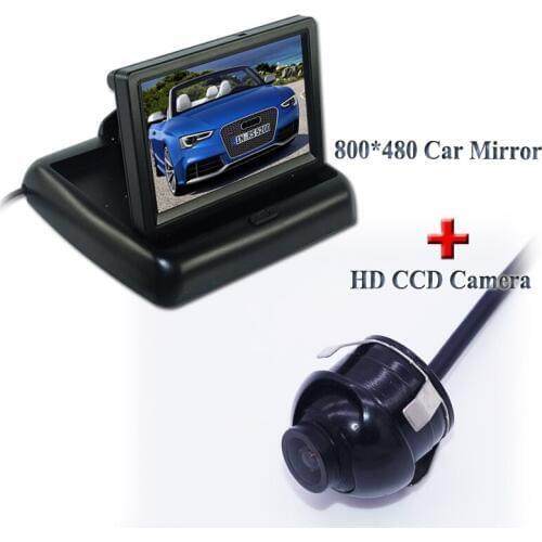 CCD HD Waterproof Parking Monitors System, Vision 170 Car Rear View Camera With 4.3 inch Car Rearview Mirror Monitor