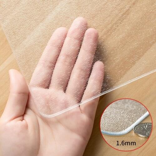 Custom made table tablecloth Odorless waterproof tablecloth Round rectangle transparent table mat anti-slip wood table protector