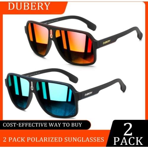 2 Pack BUBERY Square Polarized Sunglasses Men Fashion Sports Style Pilot Sun Glasses High Quality Durable Frame UV Goggles N92