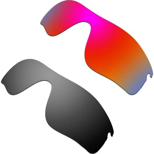 HKUCO For Radarlock Path Sunglass Polarized Replacement Lenses Color-Red & Black 2 Pairs