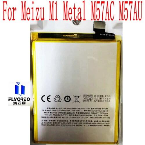 New High Quality 3100mAh BT42M Battery For Meizu M1 Metal M57AC M57AU Mobile Phone