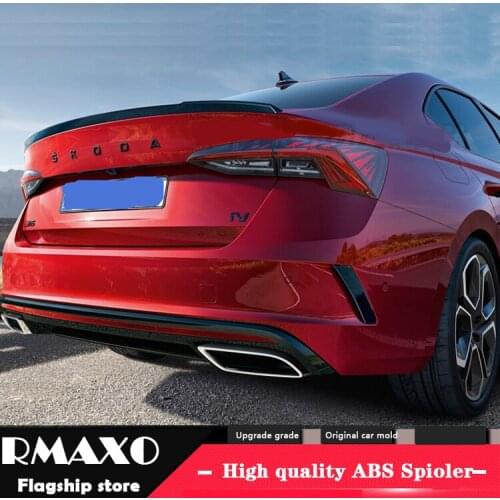 For Octavia Spoiler 2021-2022 Skoda Octavia sedan Spoiler RS-K ABS plastic Material Car Rear Wing Color Rear Spoiler
