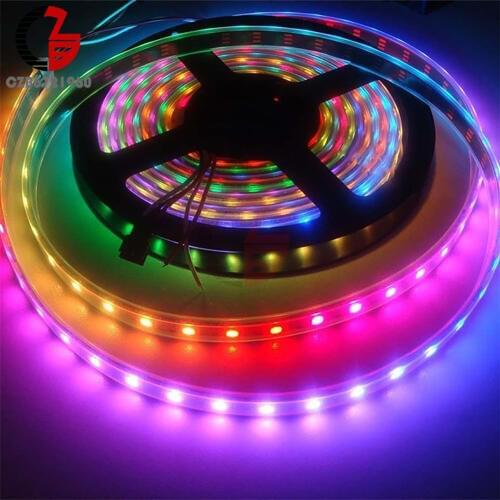 1M 60 leds WS2812B 5050 RGB LED Strip Light Waterproof Colorful LED Ribbon Light for Indoor Outdoor Living Room Decoration