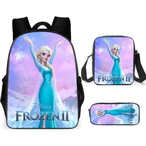 Disney Large Capacity Kids Cartoon Character backpack Childrens school Bagpack Frozen Elsa & Anna Princess Schoolbag for girls