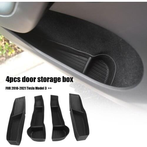 VODOOL 4pcs/set Door Side Storage For Tesla Model Y 2016-2021 Car Seat Gap Storage Box for Pocket Organizer Phone Holder New