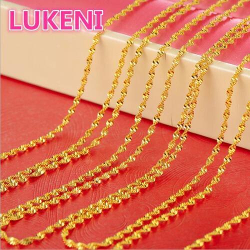 High quality plating 24K gold alloy necklace European and American jewelry clavicle chain woman and girl Fashion jewelry