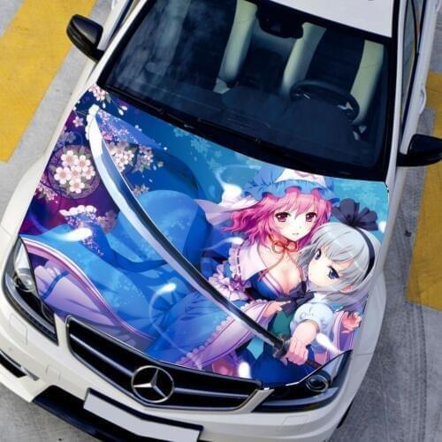 Japan Cartoon Anime TouHou Project Youmu Konpaku Car Hood Engine Cover Sticker Waterproof Sunscreen Protective Change Color Film
