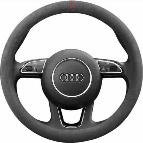 Suede steering wheel cover non-slip and sweat-absorbent, suitable for 38cn steering wheel car interior accessories
