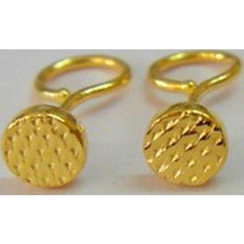 Pure Solid 24k Yellow Gold Earrings Women Girl Luck Point Round Stud Earrings 0.56g 3.5mmW
