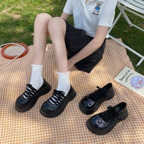Retro British style small leather shoes female 2021 summer new platform platform Mary Jane jk big head doll single shoe