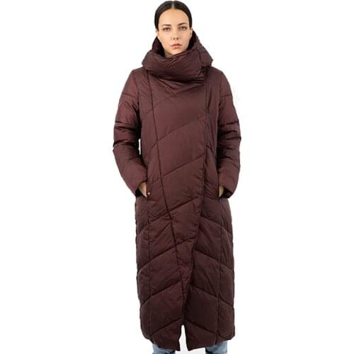 Womens Long Down Jacket Parka Outwear With Hood Goose Quilted Coat Female High Quality Warm Cotton Canada Clothes New 19-130