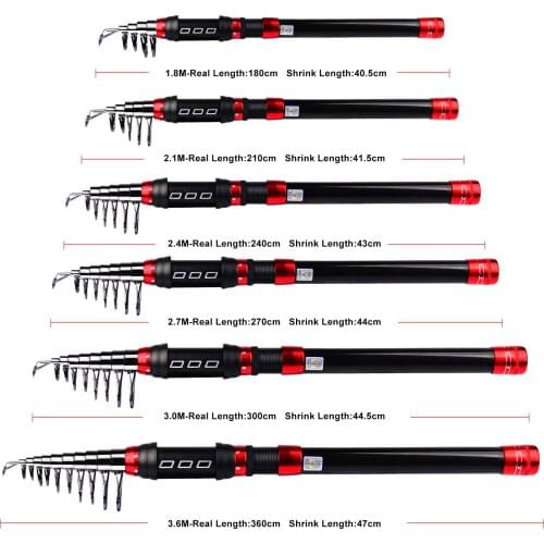 1pcs Fishing Rod 1.8-3.6m Portable Telescopic Short Section Carbon Fiber Fishing Rod