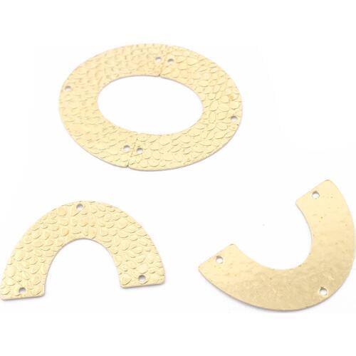 1pack Charms Arched U Shape Embossed Crafts Pendant Jewelry Raw Brass Fashion Earring Necklace Jewelry Making