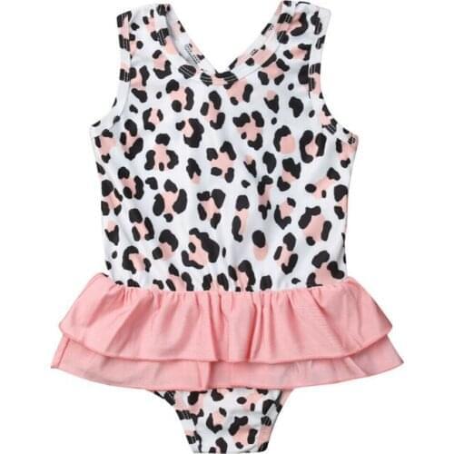 2019 Kids Swimwear Toddler Baby Girls Leopard Swimsuit Children Swimming Suit Jumpsuit Tutu Bathing Suit Beachwear Swimming Suit