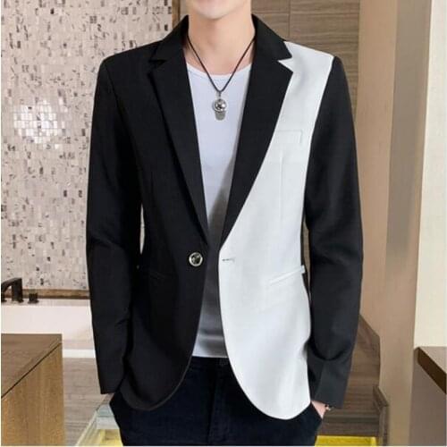 2021 Small suit Jacket men leisure Korean version slim handsome gradient color barber night suit mens coat trend Blazers S-3XL