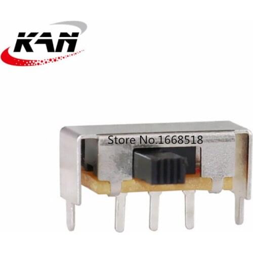 50 piezas SK-12F02 1P2T de un solo poste de doble empuñadura de tiro alturas 3,0mm interruptor de deslizamiento lado insertar 3