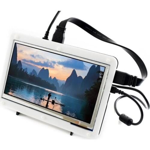 7inch HDMI LCD (B) + Bicolor case Capacitive Touch Screen Display for Raspberry Pi Banana Pi BB Black computer monitor