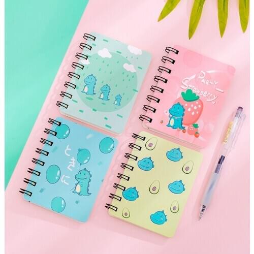 80 Sheets A7 Cartoon Dinosaur Small Notebook Coil Notepad School Supplies School Office Supply