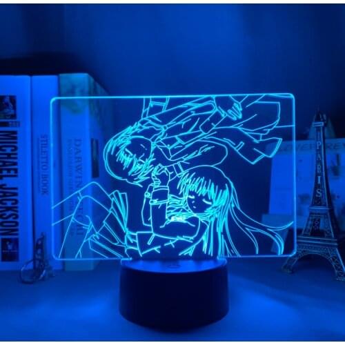 Anime Led Night Light Angel Beats for Bedroom Decor Gift Colorful Nightlight Manga 3d Lamp Angel Beats