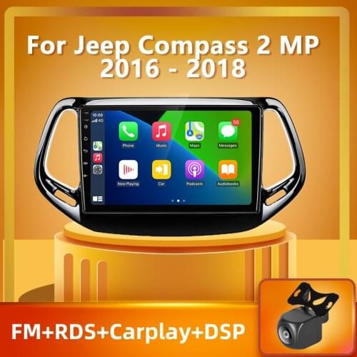 PEERCE For Jeep Compass 2 MP 2016 - 2018 Car Radio Android 10 RDS Multimedia Video Player Navigation GPS No 2din 2 din dvd