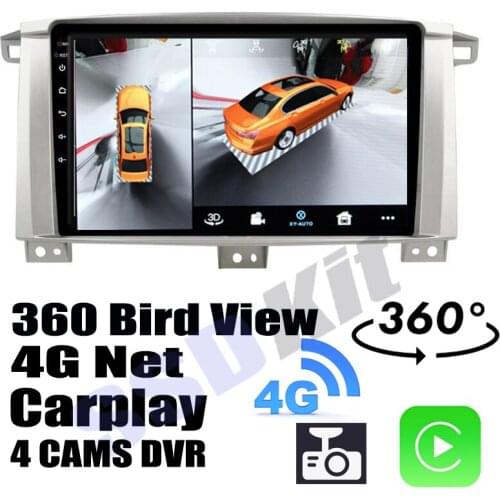 Car Audio Navigation GPS Stereo Media Carplay DVR 360 Birdview Around 4G Android System For TOYOTA Land Cruiser Roraima LC100