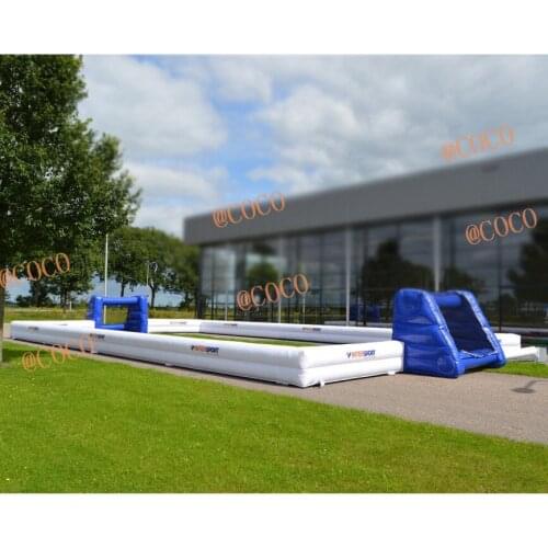 Free air ship to door,customized inflatable Human soccer football field,cheap oxford inflatable soccer field for sale