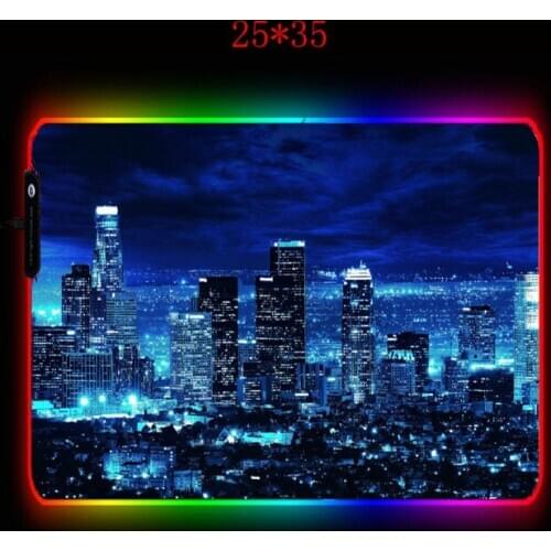 MRGBEST City Buildings Night Large Mouse Pad Lockedge Mouse Mat Keyboard Table Mat Desk Mat for Notebook PC desktop pads