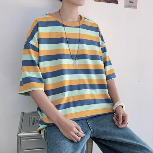 BULUOLANDI Mens Striped T-shirts