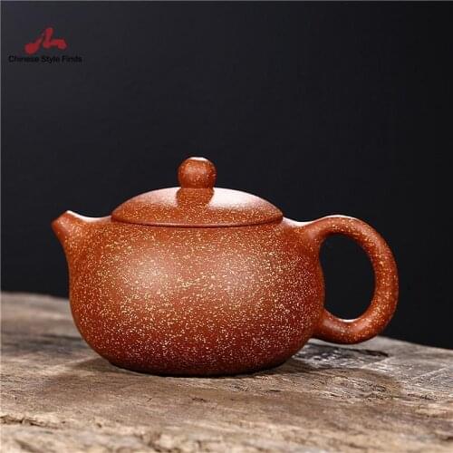 Handmade Yixing Teapot 220cc Purple Clay Zisha Pot Xishi Dragon Blood Clay Pot