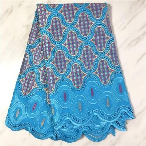 Teal Nigerian Swiss Voile Lace In Switzerland 2021 High Quality African Swiss 100% Cotton Lace Fabric For Dress PL4671