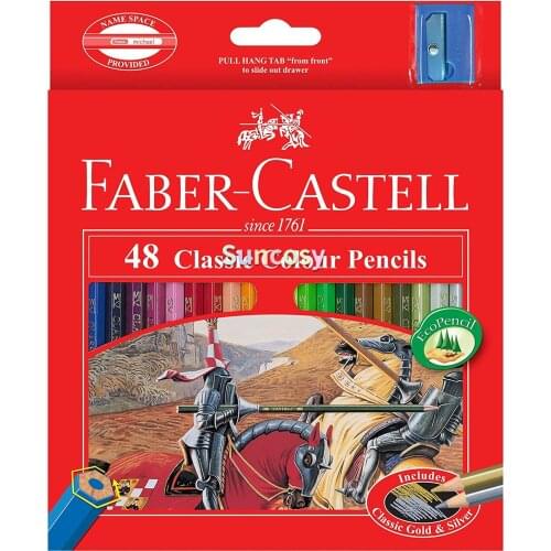 Faber Castell Premium Color Pencils, 48 Colour,Permanent Colour Pencils In A Standard Size and Hexagonal Shape