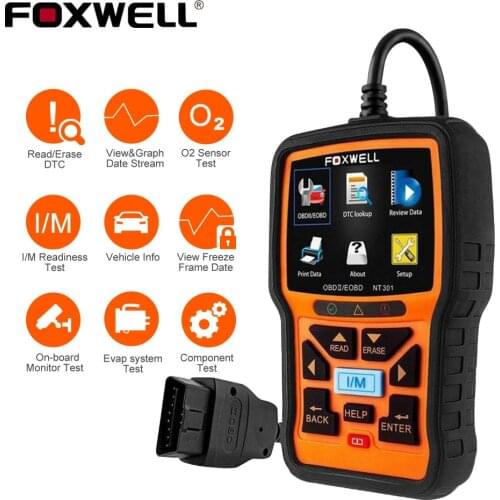 Foxwell NT301 OBD2 Car Diagnostic Tools Engine System Code Reader OBD2 Scanner Professional Free Update Automotivo Scanner Tool