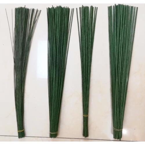 1/2/3/4/5mm 40/60cm Artificial Green Flower Stem DIY Floral Material Handmade Wire Stem Accessoies for Wedding Home Decoration