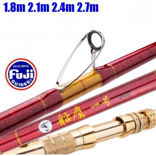 Combined Material Fuji Rings Deep Sea Boat Trolling Fishing Rod for 50-100Kgs Fish 1.8m 2.1m 2.4m 2.7m Alloy Aluminium Handle