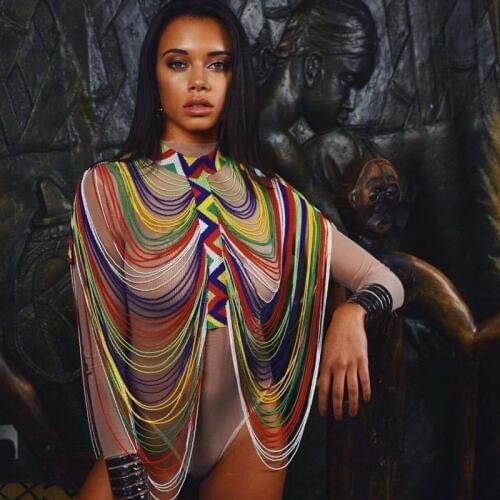 DODU Jewelry Set Sounth African Traditonal Five Color Red White Yellow Blue Green Zulu Crystal Beaded Scarf Jewellery Set 2020