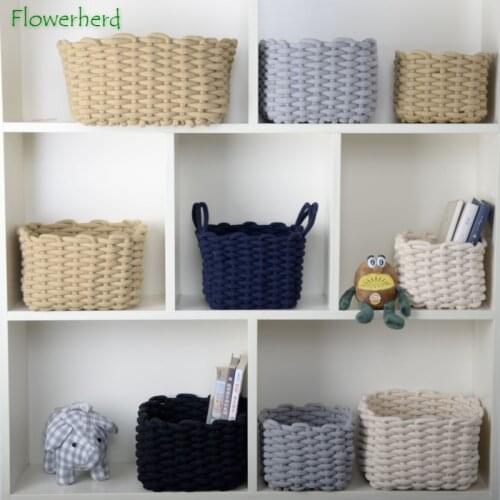 Nordic Style Storage Baskets Cotton Thread Rope Debris Sorting Basket Shooting Furnishings Snacks Desktop Debris Basket Handmade
