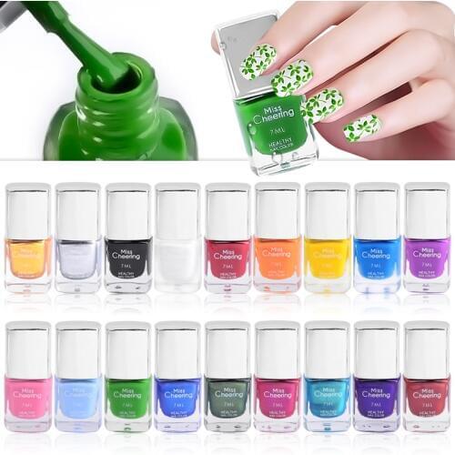 1Bottle 7ml 18 Colors Nail Art Stamping Polish Nails Plates Printing Varnish Stamp Image Transfer Polishes Manicure Accessories