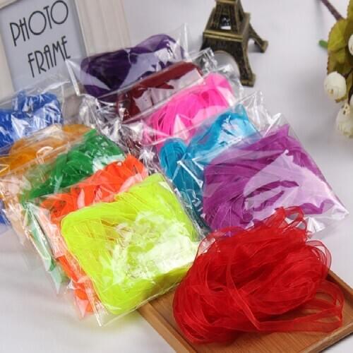 New (10 meters/lot) 6mm Multicolor Silk Satin Organza Ribbon Handmade Christmas Decoration Webbing Gift For Sewing Wedding Party