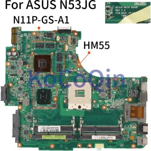 Laptop Motherboard For ASUS N53JG N53JL N53JF N53JG N53JQ N53J N53 GT425M 2GB Notebook Mainboard REV.2.2 HM55 N11P-GS-A1 tested