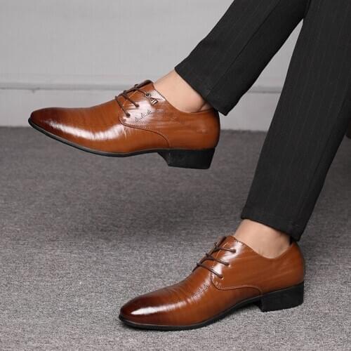 Leather Shoes Men Office Wedding Dress 2020 Coiffeur Oxford Shoes For Men Wedding Shoes Men Classic Brown Dress Big Size
