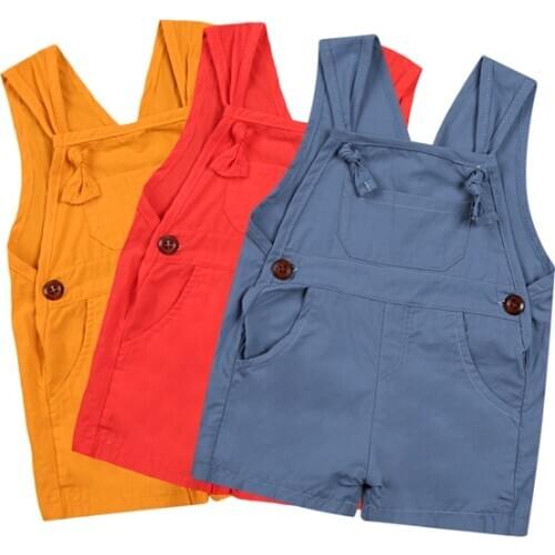 Pudcoco 2021 Baby Summer Clothing Baby Girls Boys Sleeveless Jumpsuit Loose Fit Bow Decoration Button Design 6M-3T Cotton Romper