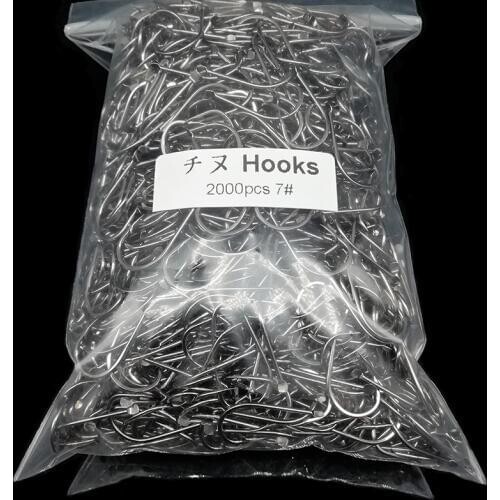 2000pcs/lot Fishhooks Whole By Bulk Flat jig Head Fish Barbed Hook Grass Carp Offshore Angling Pesca peche fishing tackles anzol