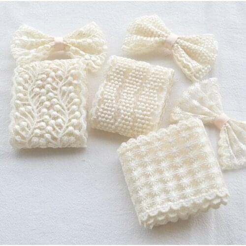 5 meters Mesh Embroidery Flower Lace Trim Ribbon Diy Bow Headwear Accessories Sewing Decoration Fabric